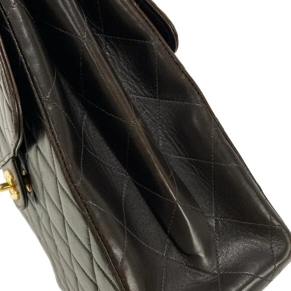 Auth CHANEL Double Face, Matelass - Black Lambskin Shoulder Bag Gold hardware - Picture 11 of 16